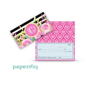 Checkbook Cover, Monogrammed Vinyl Checkbook Cover, Duplicate Checkbook, Top Tear Checkbook, PS329