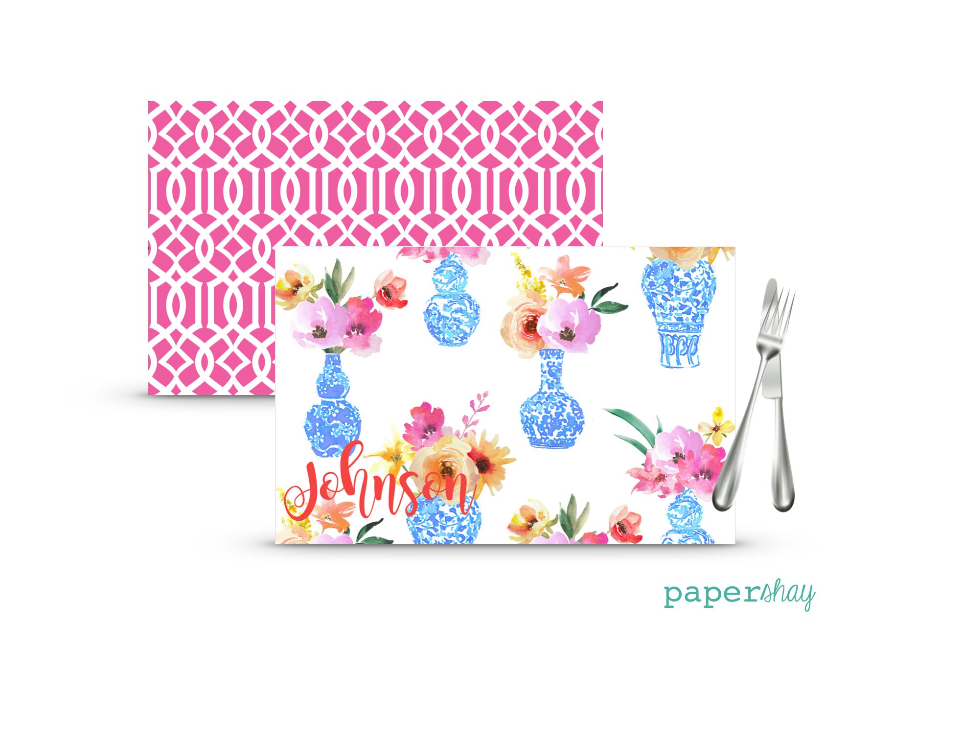 Monogrammed Placemat Laminated Placemats Design your Own Etsy