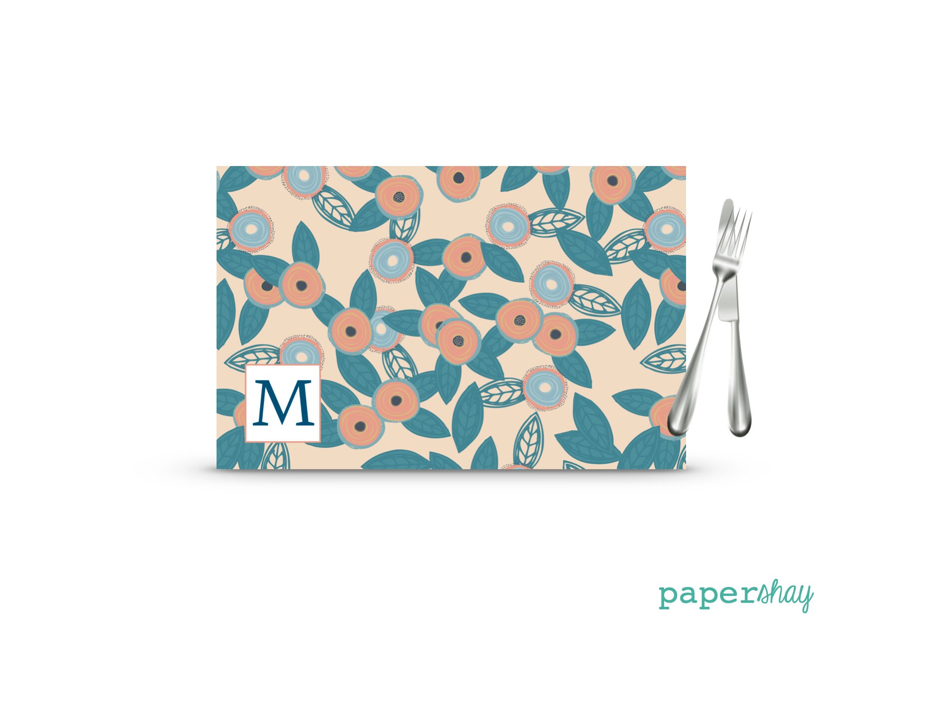 Monogrammed Placemat Laminated Placemats Design your Own Etsy