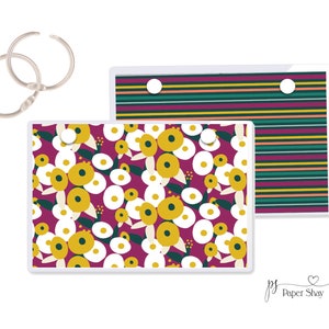 Index Card Binder, Flashcard Holder or Recipe Book, Laminated Note Card Binder, Blank Book, FLORAL PS19918