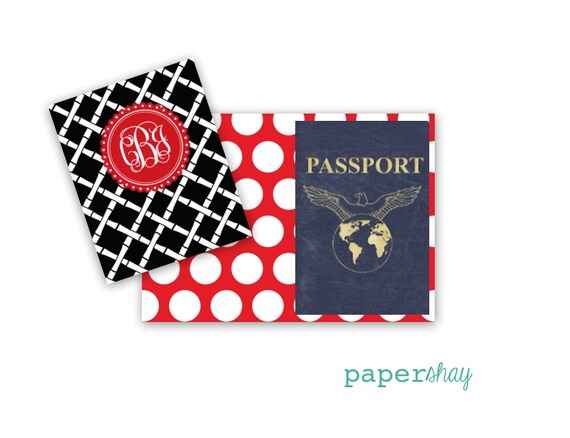 Personalized Chinoiserie Vinyl Passport Holder