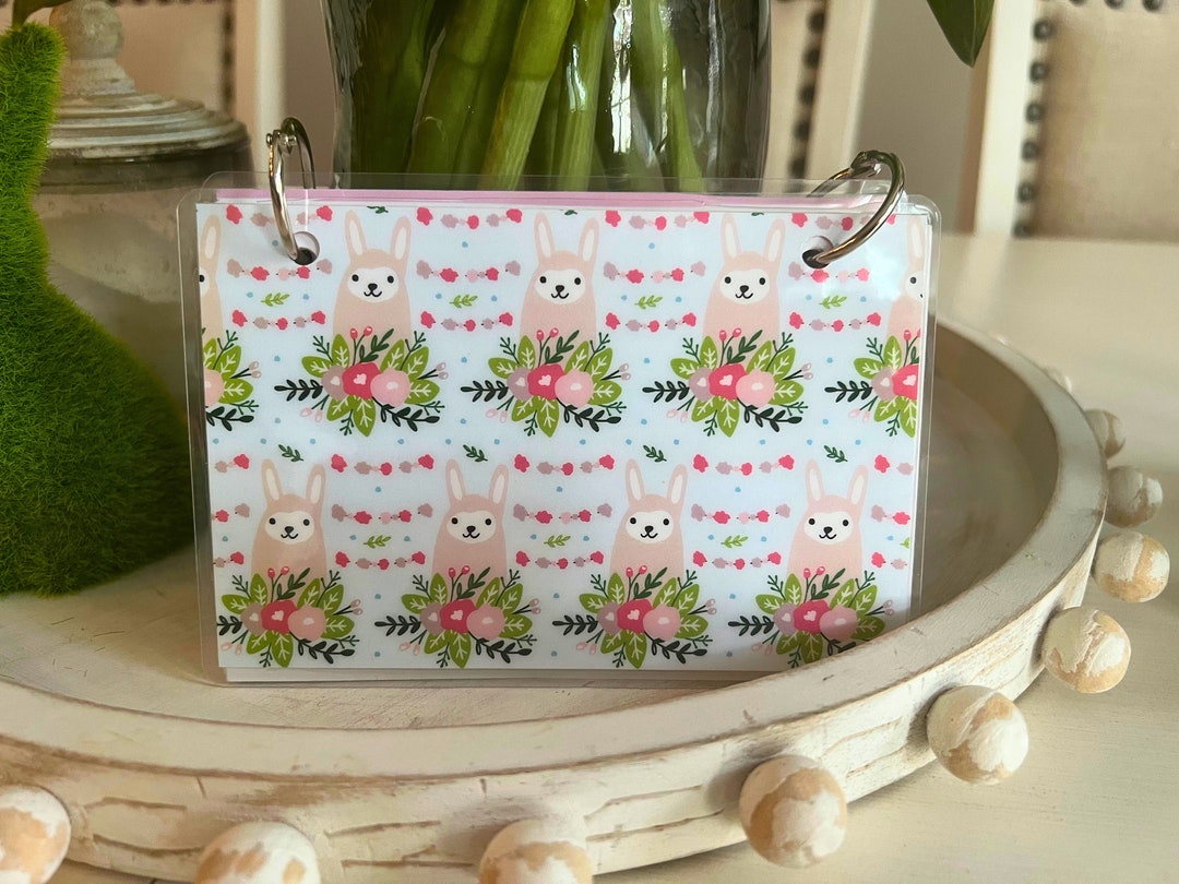 Llama Index Card Binder, Flashcard Holder or Recipe Binder, Laminated ...