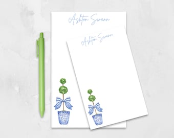 Personalized Topiary Notepad: Custom Stationery Gift, Preppy Office Supply