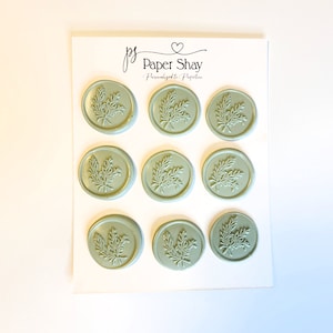 Ferns Seal Stickers, Wax Seal Stickers, Self Adhesive Wax Seal Stickers, Cute Wax Seal Stickers, Wax Seal Stickers, Set of 9
