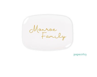 Personalized Melamine Platter, Family Platter, Personalized Serving Plate, Custom Serving Tray, Name Plate