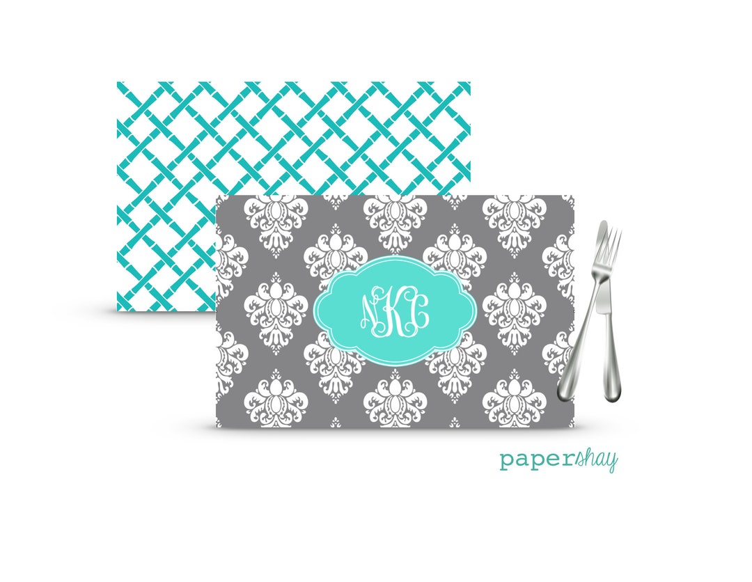 Monogrammed Placemat, Laminated Placemats, Design Your Own Placemat