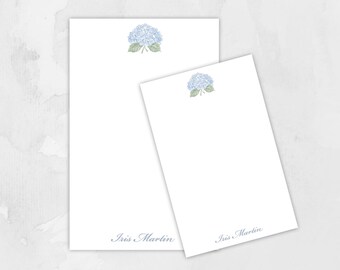 Personalized Hydrangea Notepad: Coastal Grandma Stationery, To Do Lists