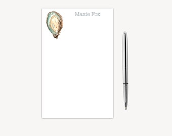 Oyster Monogram NOTEPAD,  Personalized Beach Notepad  for TO DO Lists,  PS1127