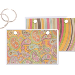 Index Card Binder, Flashcard Holder or Recipe Book, Laminated Note Card Binder, Blank Book Paisley PS31034