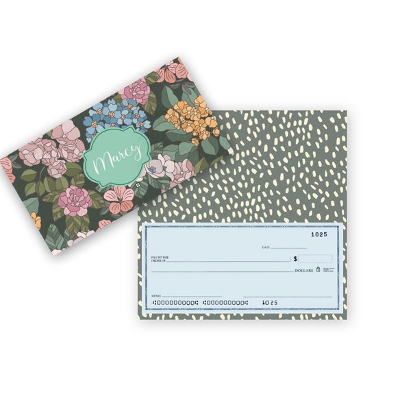 Checkbook Cover, Monogrammed Vinyl Checkbook Cover, Duplicate Checkbook, Top Tear Checkbook, PS3319