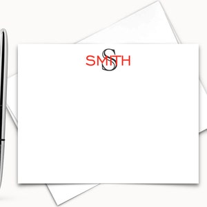 Classic Monogram Flat Notecards - Correspondence Card Stationery - Personalized Card Stationary - Thank You Notes, FLAT CARDS