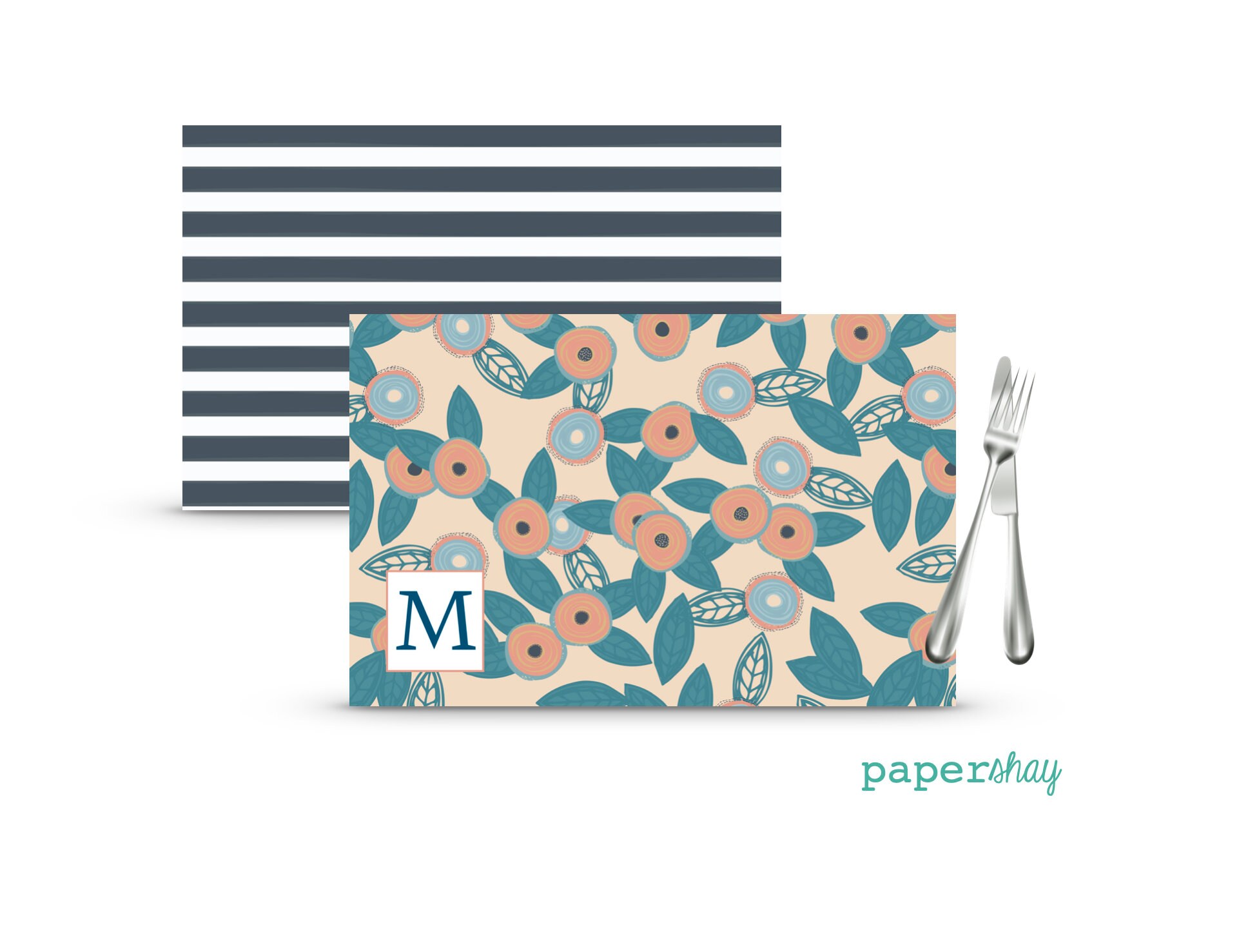 Monogrammed Placemat Laminated Placemats Design your Own Etsy