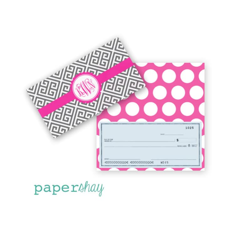 Checkbook Cover Monogrammed Vinyl Checkbook Cover Duplicate Etsy