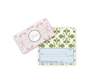 Checkbook Cover, Monogrammed Vinyl Checkbook Cover< Pastel Abstract
