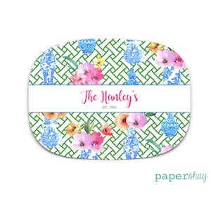 Personalized Serving Platter, Family Platter, Custom Ginger Jar Serving Tray