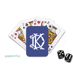 Personalized Poker Playing Cards, Monogram Playing Cards, 2 Letter Monogram image 7