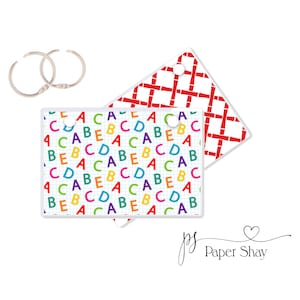 Index Card Binder, Flashcard Holder or Recipe Book, Laminated Note Card Binder, Blank Book, Back to School PS15418