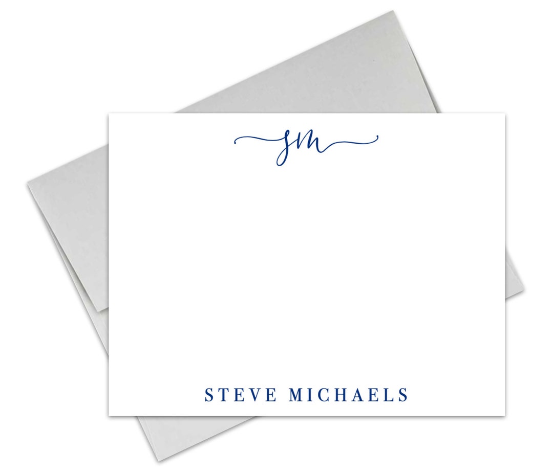 Personalized Mens Stationery Set, Stationary for Men Note Card for ...