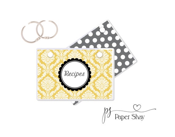 Personalized Index Card Binder, Flashcard Holder or Recipe Book