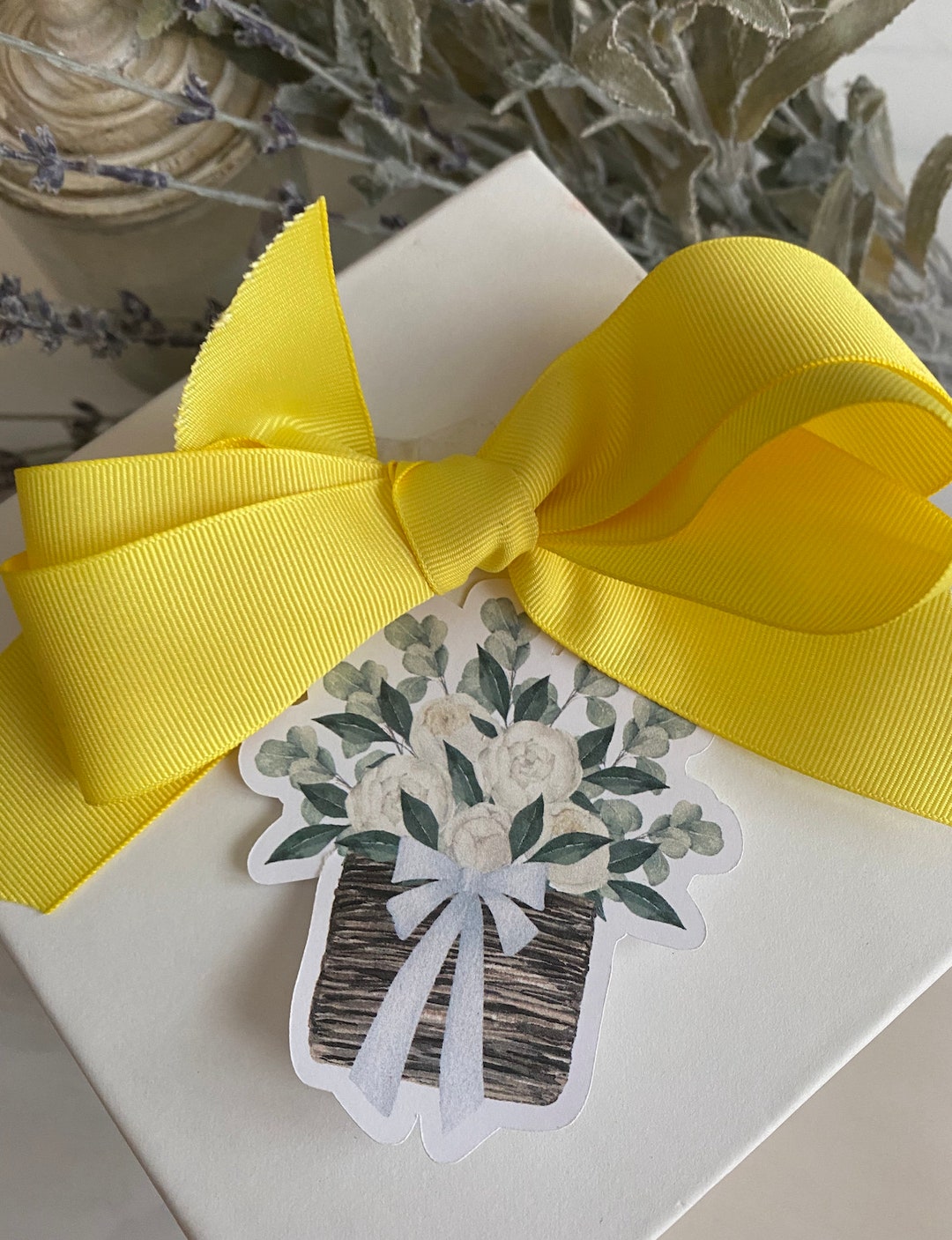 DIE Cut Hang Tags Gift Tag FLORAL BASKET Die Cut Tag Favor Etsy UK