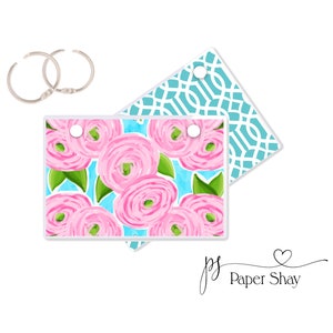 Index Card Binder, Flashcard Holder or Recipe Book, Laminated Note Card Binder, Blank Book, Floral PS3918