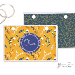 Personalized Index Card Binder, Flashcard Holder or Recipe Book, Laminated Note Card Binder, Gold Leaves PS30665