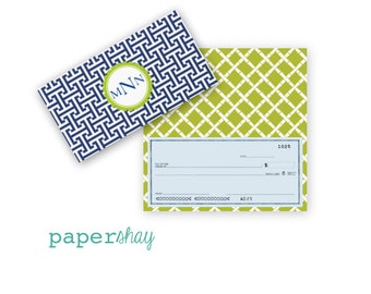 Checkbook Cover, Monogrammed Vinyl Checkbook Cover, Duplicate Checkbook, Top Tear Checkbook,PS386