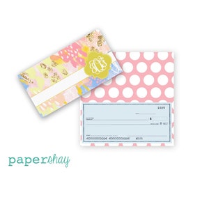 Checkbook Cover, Monogrammed Vinyl Checkbook Cover, Duplicate Checkbook, Top Tear Checkbook,PS374