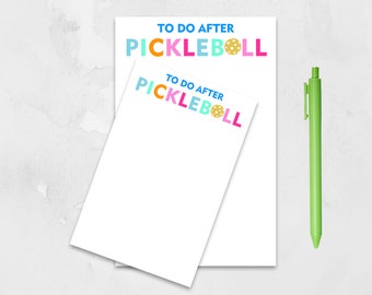 Pickleball Notepad, To Do After Pickleball Memo Pad in 2 Sizes, Team Gift for Coach, Thank You Notes or Writing Pad, Gift for Athlete