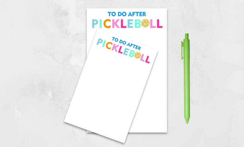 Picklball Notepad Pickleball Notepad, to Do After Pickleball Memo Pad in 2 Sizes, Team ...