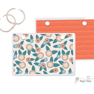 Index Card Binder, Flashcard Holder or Recipe Book, Laminated Note Card Binder, Blank Book, PEACHESPS13918