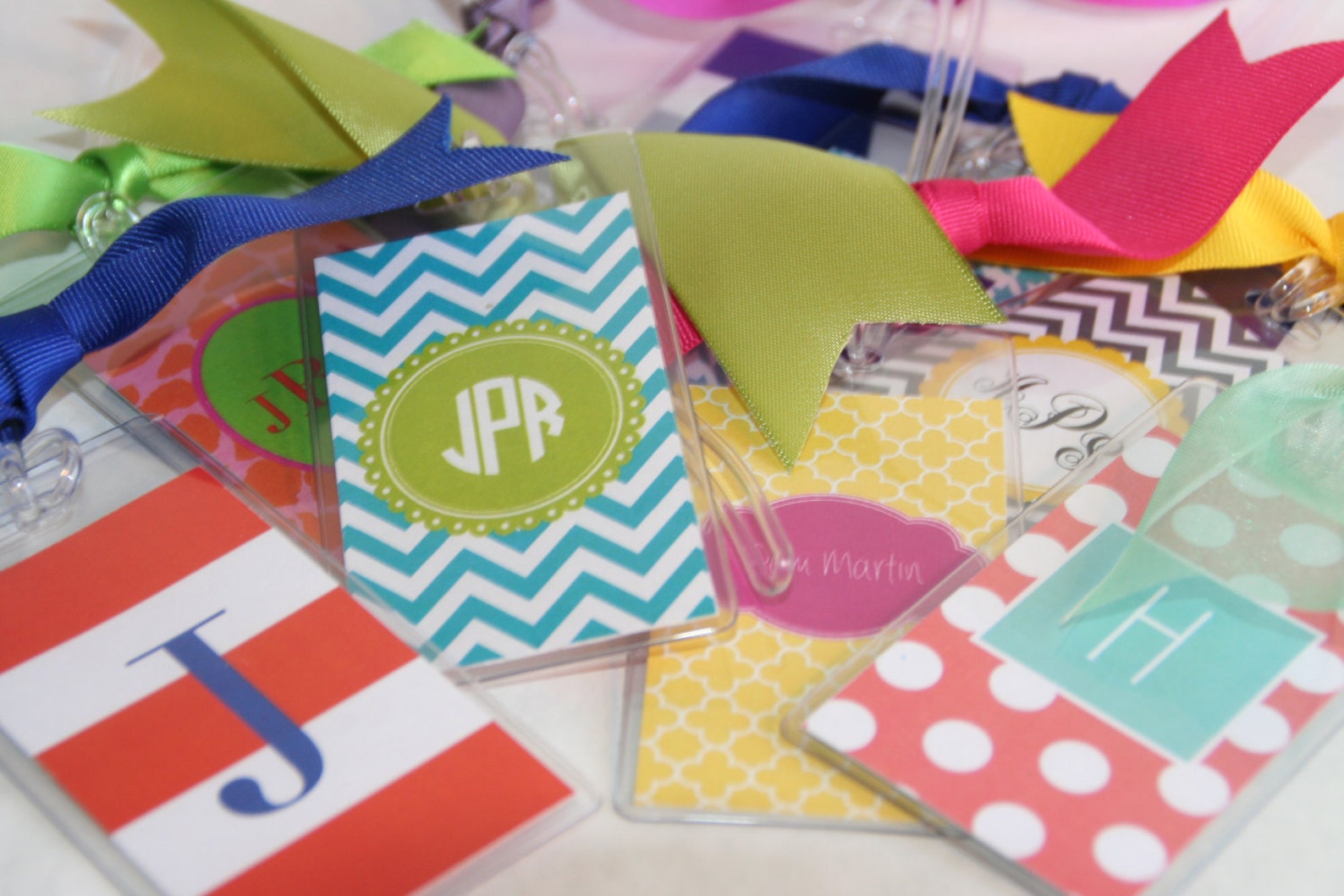 Set of 2 Monogram Luggage Tags Personalized Bag Tags Etsy