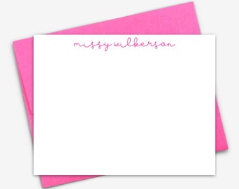 Note Cards with Name. Personalized Stationery Set, Flat Note Cards, Personalized Card Set Note Card and Envelope Set,