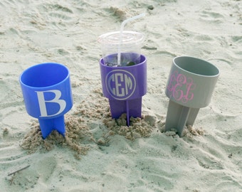 Monogram Beach Spike | Beach Spiker | Beach Spike Cup Holder | Beach Spiker Drink Holder | Beach Spike Monogram | Sand Spiker | Girls Trip