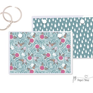 Index Card Binder, Flashcard Holder or Recipe Book, Laminated Note Card Binder, Blank Book, Floral PS13918