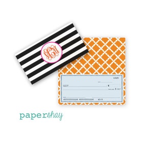 Checkbook Cover, Monogrammed Vinyl Checkbook Cover, Duplicate Checkbook, Top Tear Checkbook,PS394