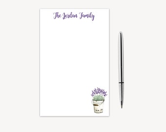 Monogram NOTEPAD Custom Notepad Stationery Bucket of Lavender Personalized Notepad PS1243