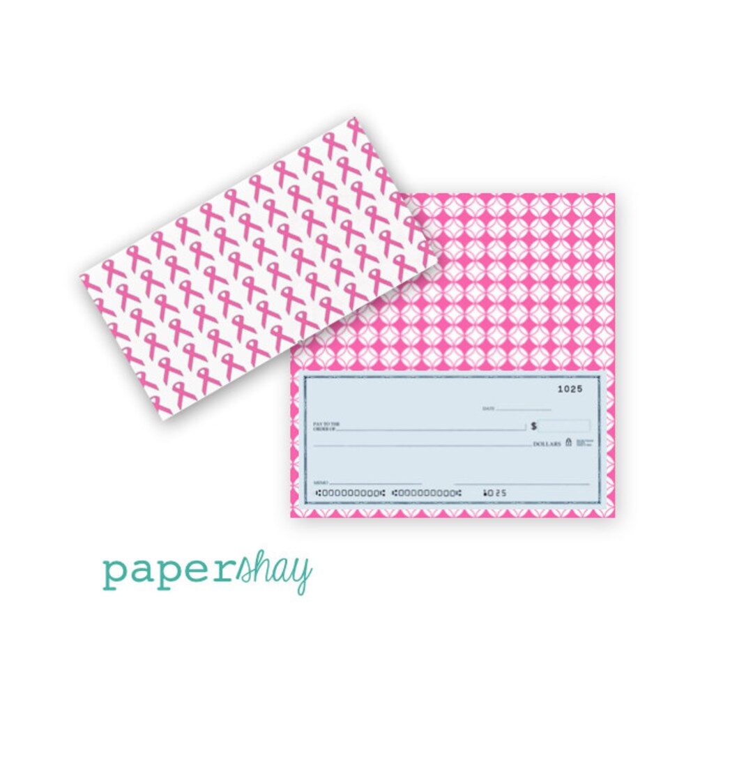 Pink Ribbon Hope Checkbook Cover With Free Pink Ribbon Pen