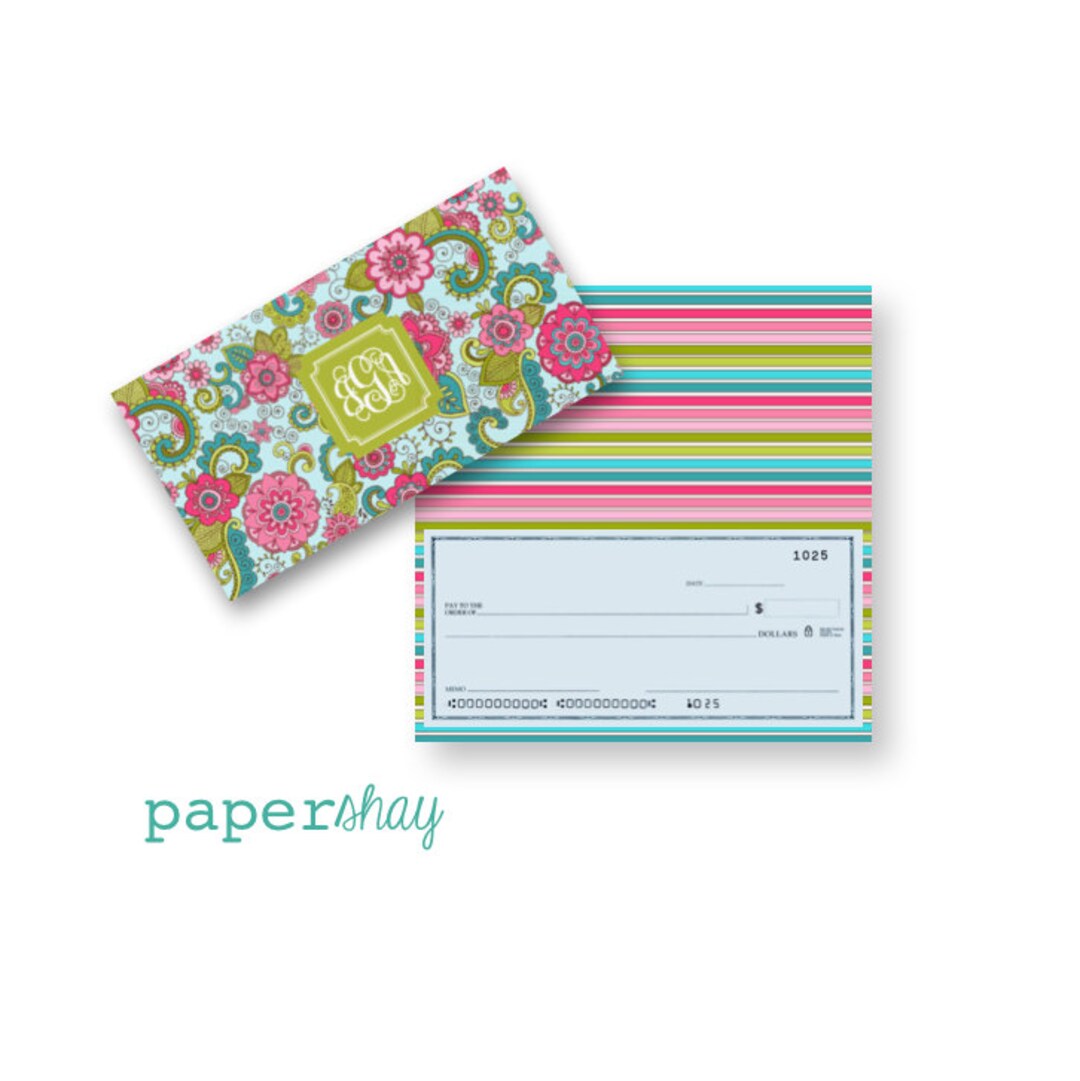 Checkbook Cover, Monogrammed Vinyl Checkbook Cover, PS310 - Etsy