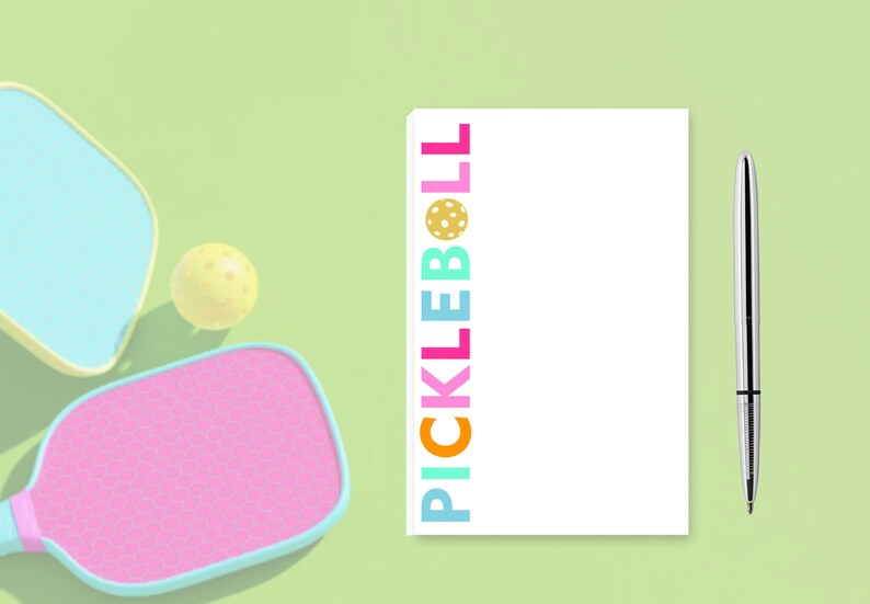 Picklball Notepad Monogram Pickleball Notepad: Personalized Sports Memo Pad - Etsy