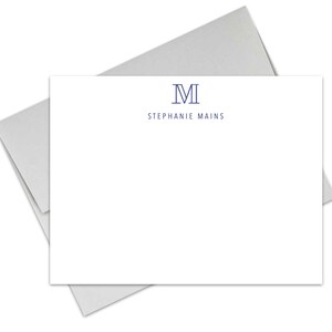 Classic Monogram Flat Note Cards - Correspondence Card Stationery - Personalized Card Stationary - Thank You Notes, Business Note Cards