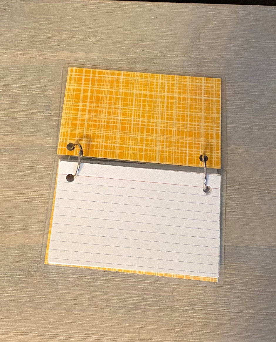 Index Card Binder, Flashcard Holder or Recipe Book, Laminated Note Card  Binder, Blank Book, Back to School PS15428 - Etsy