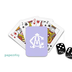 Personalized Poker Playing Cards, Monogram Playing Cards, 2 Letter Monogram image 8