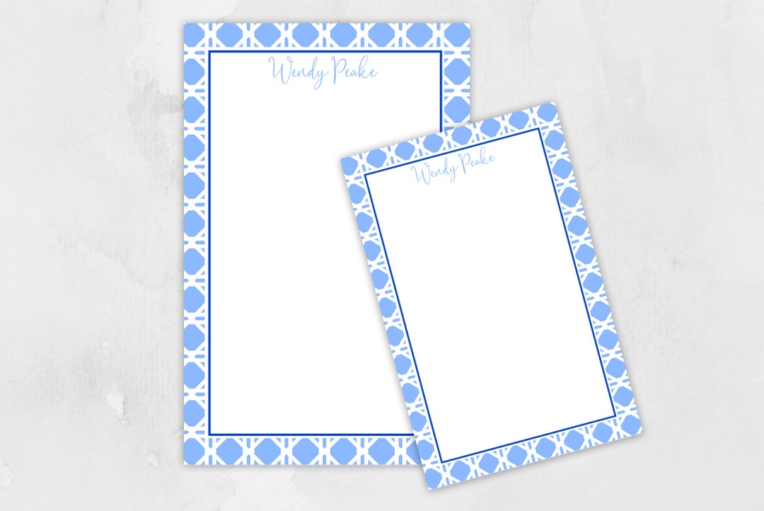 Custom Cane Notepad, Preppy Stationery Set, Writing Paper, Family ...