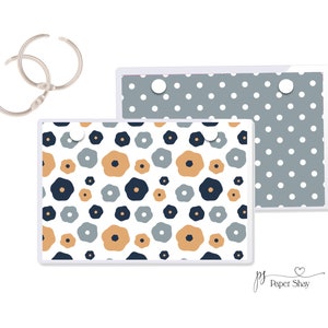 Index Card Binder, Flashcard Holder or Recipe Book, Laminated Note Card Binder, Blank Book, FLORAL PS13918