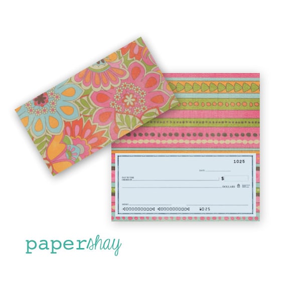 Checkbook Cover, FLORAL Vinyl Checkbook Cover, Travel Gift,PS385