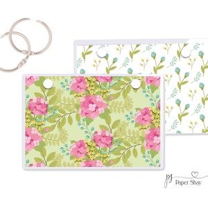 Index Card Binder, Flashcard Holder or Recipe Book, Laminated Note Card Binder, Blank Book, Floral PS113918