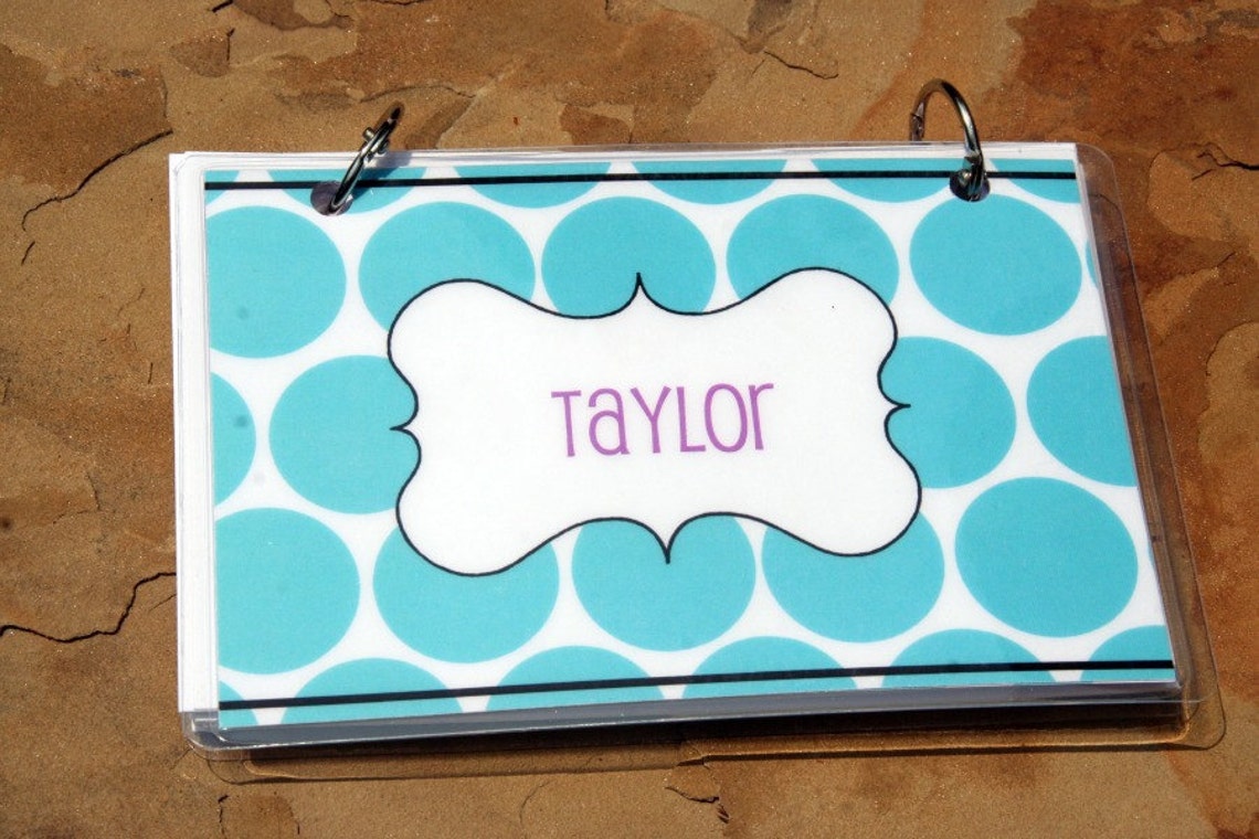 Personalized index card binder flashcard holder or recipe etsy