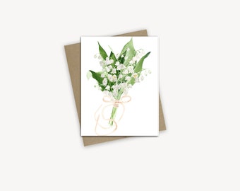 Lily of the Valley Stationery, Feminine Floral Stationery for Well Wishes, Easter Renewal Note Cards, Wedding Spring Correspondence