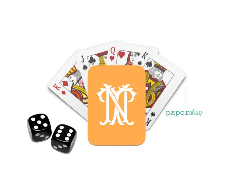 Personalized Poker Playing Cards, Monogram Playing Cards, 2 Letter Monogram image 9